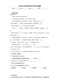 2023年江苏省扬州市中考语文真题（含解析）