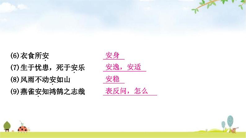 中考语文复习课内文言文知识整合练文言实词课件第3页