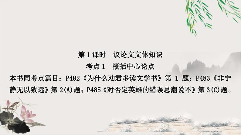 中考语文复习名著与现代文阅读专题十五议论文阅读课件02