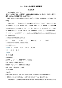 精品解析：河南省鎮(zhèn)平縣2022-2023學(xué)年七年級下學(xué)期期中語文試題（解析版）