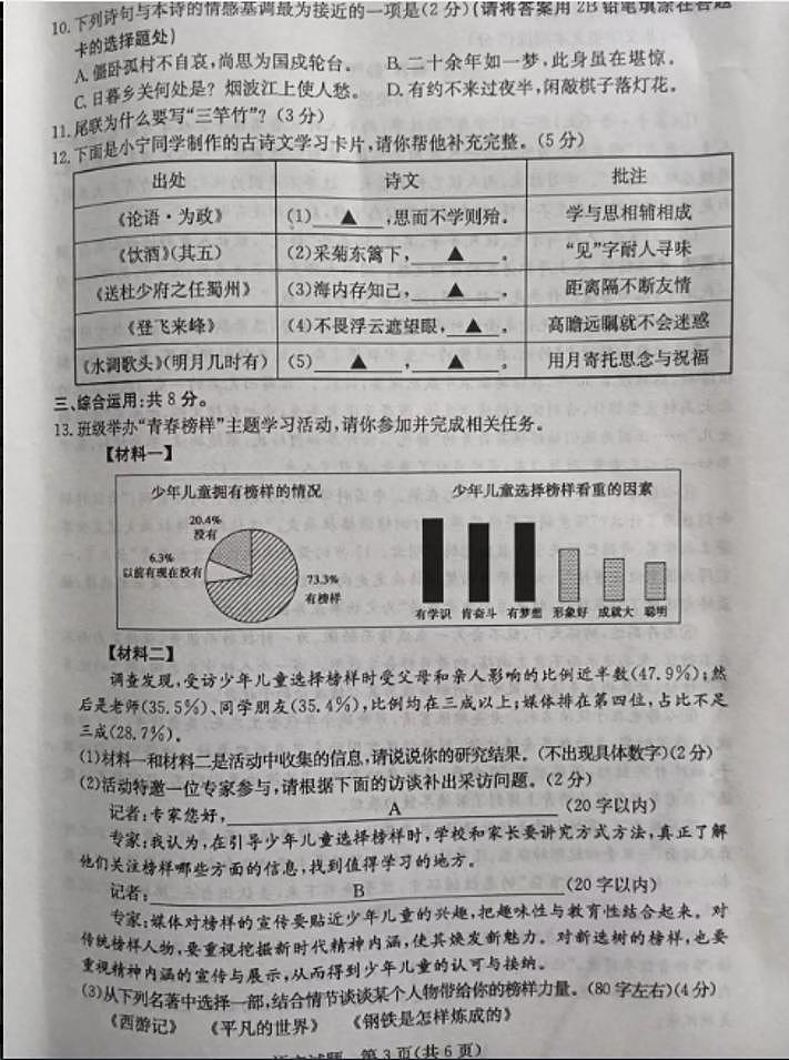 2023年山东省济宁市中考语文中考真题第3页