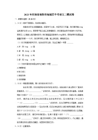 2023年河南省南阳市宛城区中考语文二模试卷（含答案）