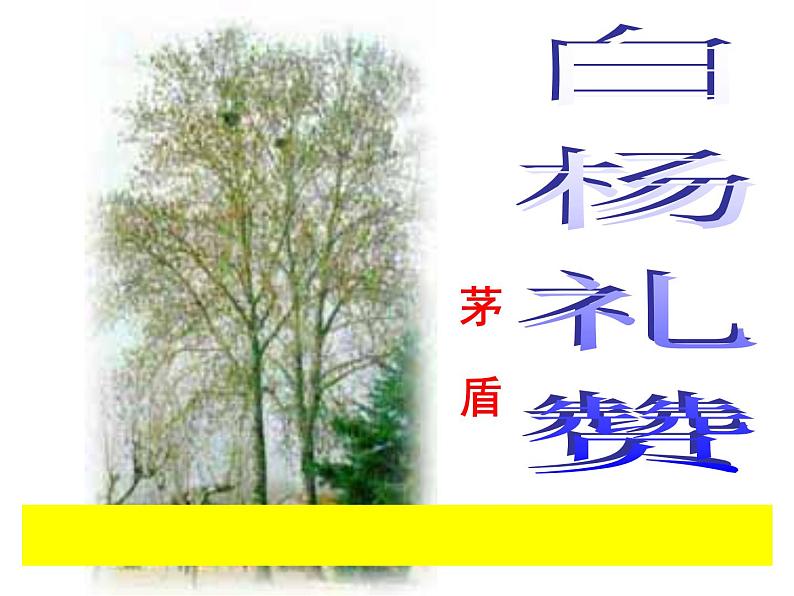 八上白杨礼赞同步课件01