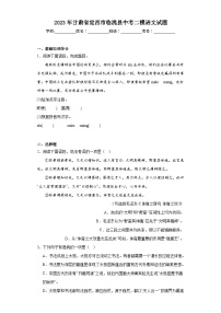 2023年甘肅省定西市臨洮縣中考二模語文試題（含解析）