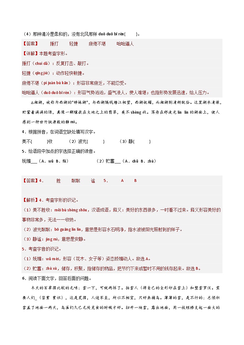 【暑假初中预备】部编版语文六年级暑假-专题01-基础知识(字音字形、词语理解)(知识梳理+预习作业)02