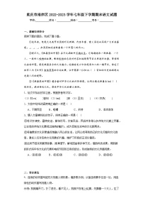 重慶市南岸區(qū)2022-2023學(xué)年七年級(jí)下學(xué)期期末語文試題（含答案）