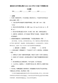 湖南省长沙市雅礼集团2022-2023学年八年级下学期期末语文试题（含答案）