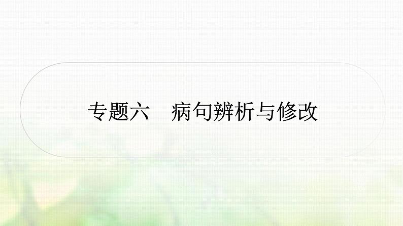 中考语文复习积累与运用4专题六病句辨析与修改教学课件01