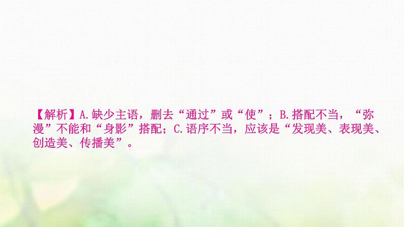 中考语文复习积累与运用4专题六病句辨析与修改教学课件04