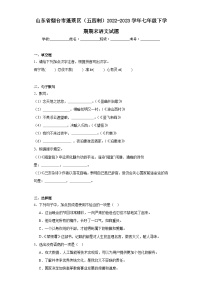 山东省烟台市蓬莱区（五四制）2022-2023学年七年级下学期期末语文试题（含答案）