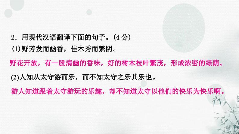 中考语文复习课标文言文阅读(七)醉翁亭记作业课件第3页