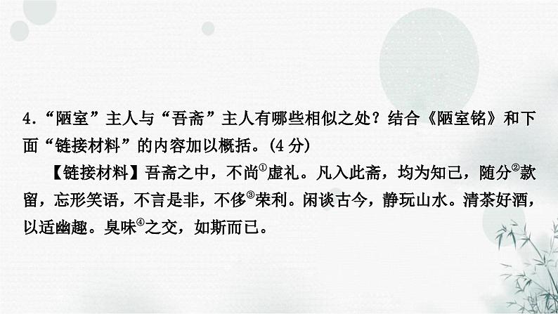 中考语文复习课标文言文阅读(十九)陋室铭作业课件第6页