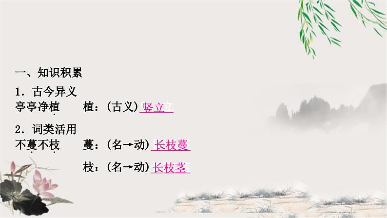 中考语文复习文言文基础爱莲说教学课件03