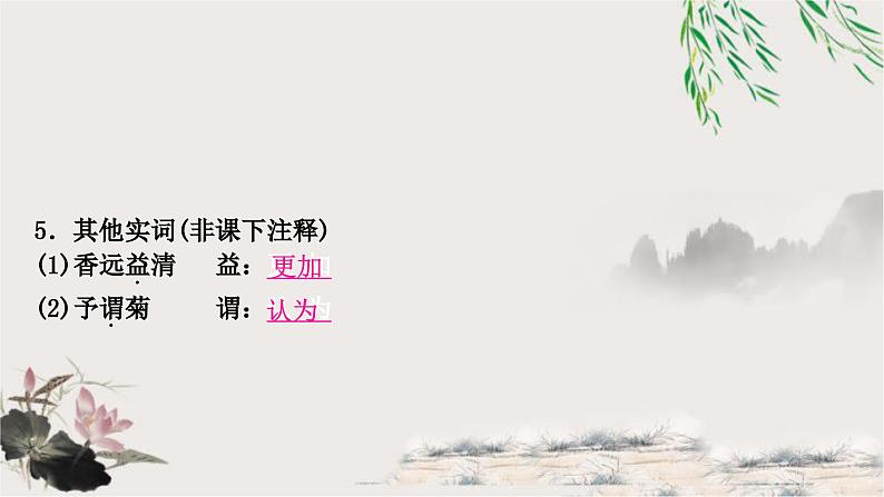中考语文复习文言文基础爱莲说教学课件07