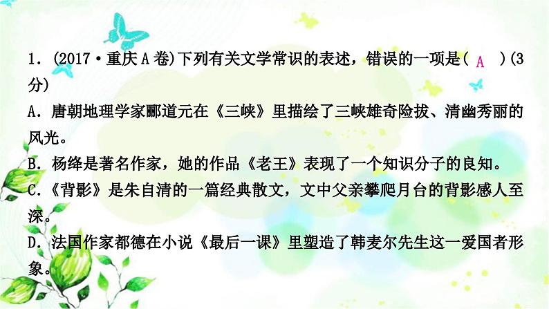 中考语文复习知识及运用专题七文学常识教学课件第3页