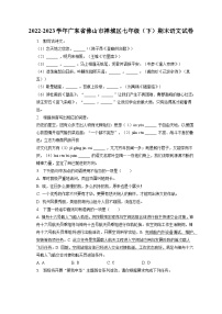 广东省佛山市禅城区2022-2023学年七年级下学期期末语文试题（含答案）