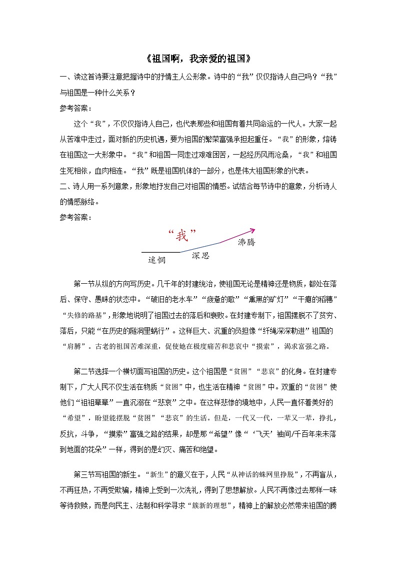 2023九年级语文下册第一单元1祖国啊我亲爱的祖国课后习题(部编版)01