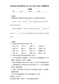 河南省駐馬店市遂平縣2022-2023學(xué)年八年級(jí)下學(xué)期期末語(yǔ)文試題（含答案）