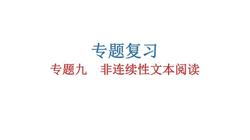 人教版初中语文八年级下册专题九非连续性文本阅读课件01