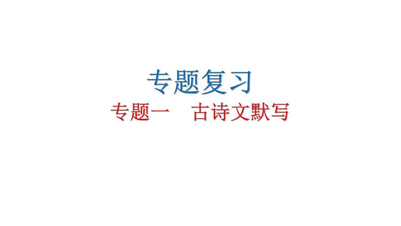 人教版初中语文八年级下册专题一古诗文默写课件第1页