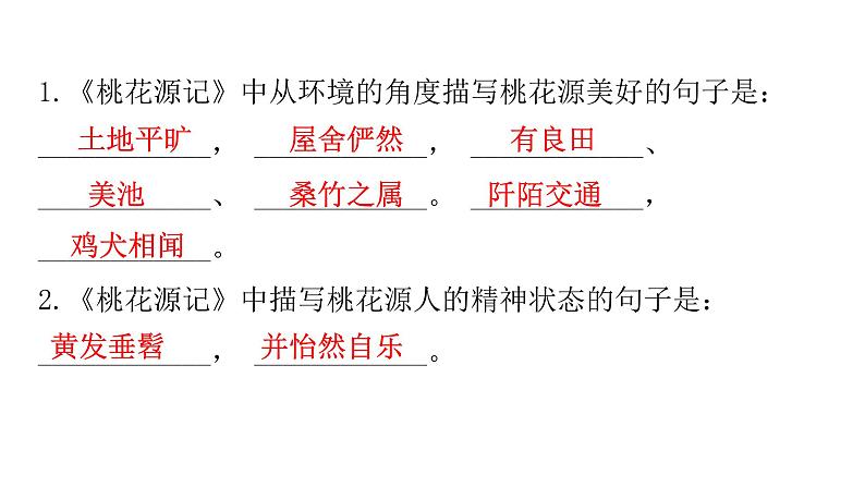 人教版初中语文八年级下册专题一古诗文默写课件第2页