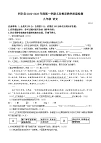 安徽省亳州市利辛县2022-2023学年九年级上学期期末语文试题（含答案）