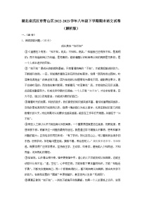 湖北省武汉市青山区2022-2023学年八年级下学期期末语文试卷（含答案）