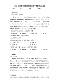 2023年河南省南陽市鎮(zhèn)平縣中考模擬語文試題（含解析）