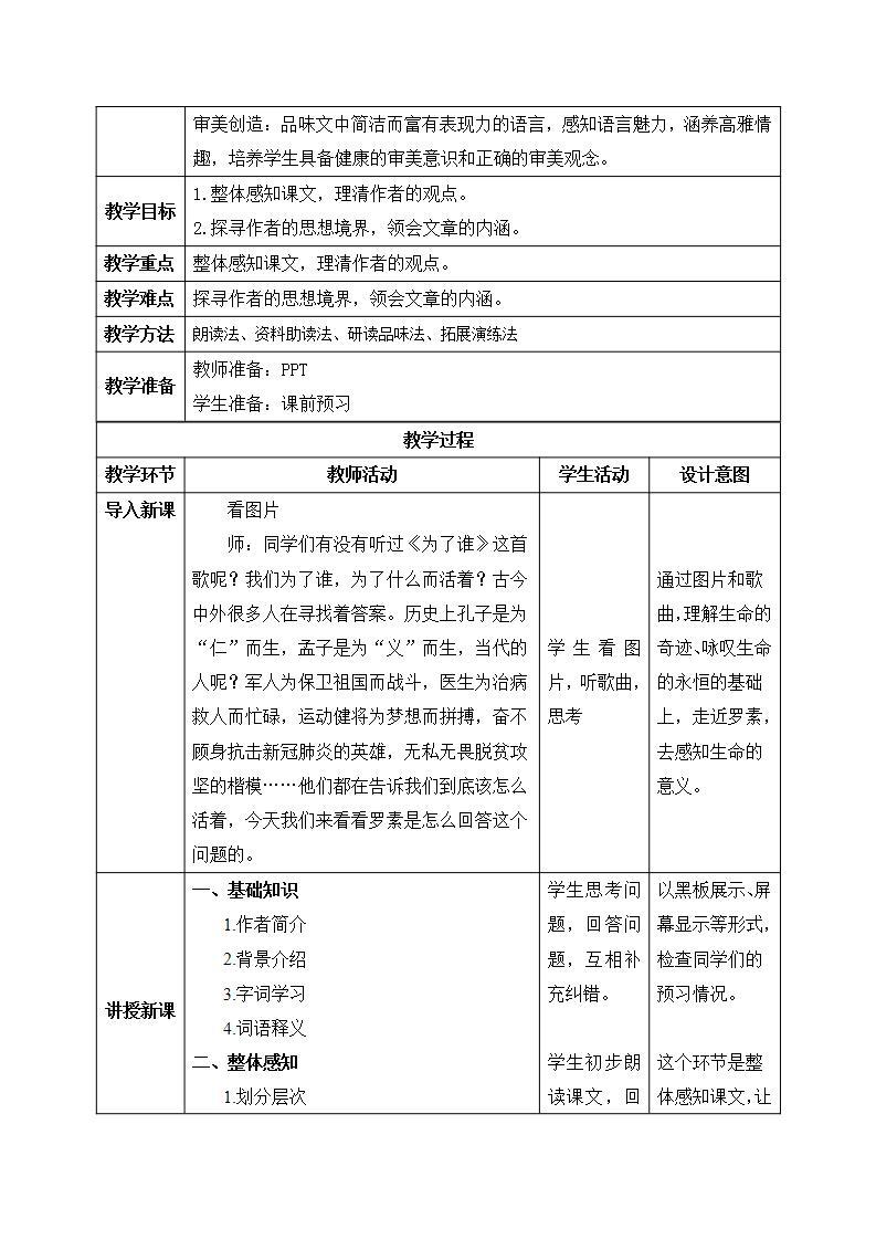 【核心素养目标】人教部编版初中语文八年级上册 《散文二篇-我为什么而活着》第二课时 课件+教案+同步分层练习（含答案）02