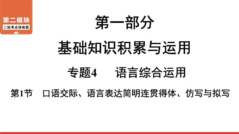 口语交际、语言表达简明连贯得体、仿写与拟写-中考语文第一轮复习课件PPT01