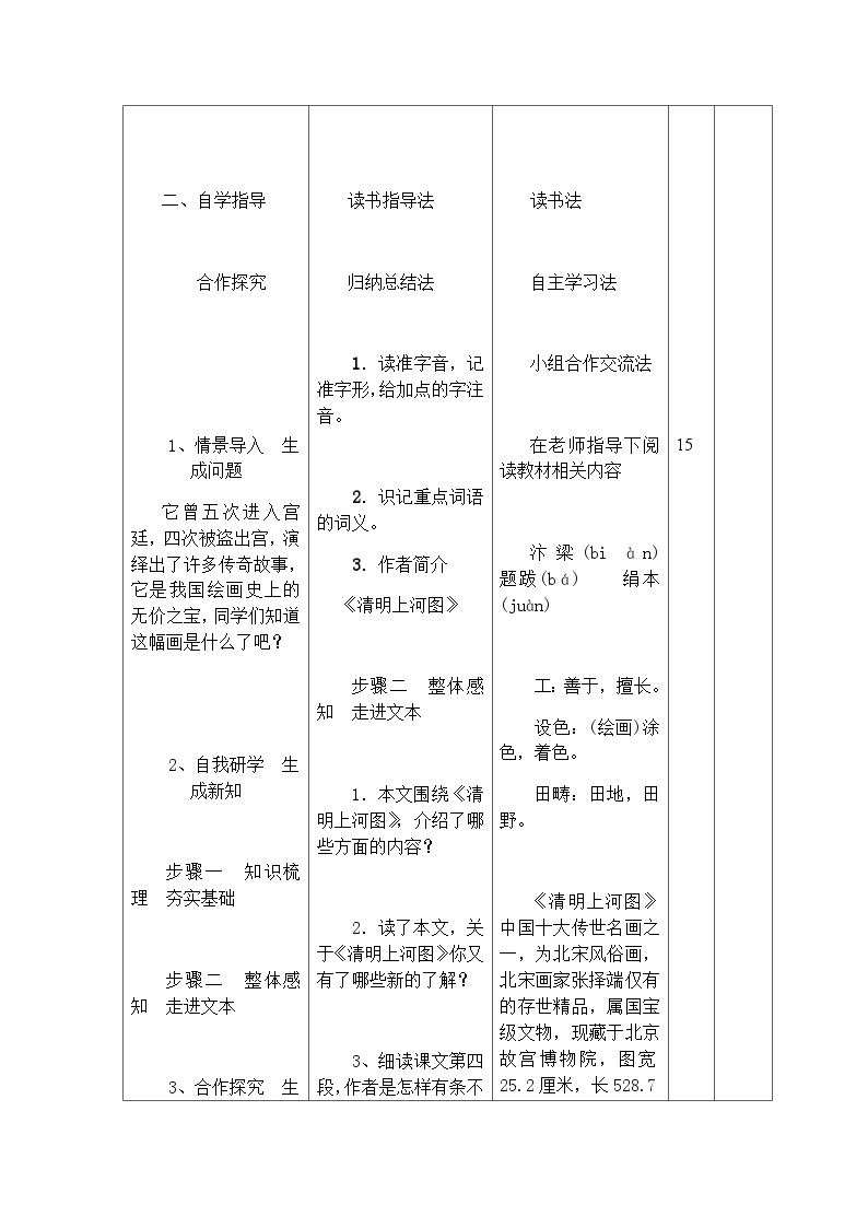 人教部编版（五四学制）语文 八年级上册  第五单元梦回繁华教案03