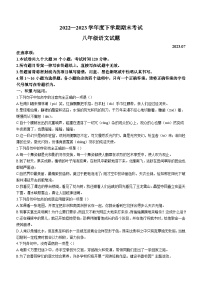 山东省泰安市肥城市2022-2023学年八年级下学期期末语文试题