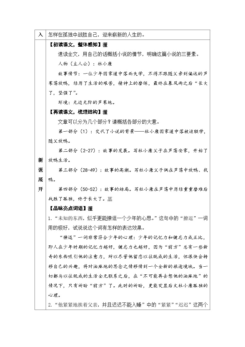 初中语文部编版九年级上册-孤独之旅 课件+教案03