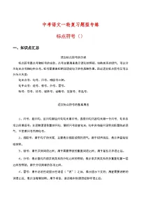 中考语文一轮复习题型专练：标点符号（含解析）