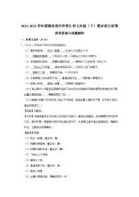 福建省泉州市晉江市2022-2023學(xué)年七年級下學(xué)期期末學(xué)業(yè)跟蹤檢測語文試題（含答案）