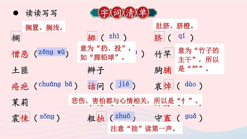部编七年级语文下册第三单元10阿长与山海经考点精讲课件第6页