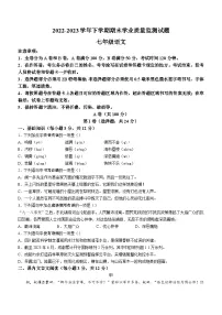 四川省成都市高新区2022-2023学年七年级下学期期末语文试题(含答案)