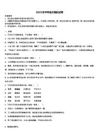 2022-2023学年江苏省常州市新北区实验校中考语文对点突破模拟试卷含解析