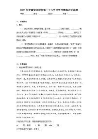 2023年安徽省合肥市第三十八中学中考模拟语文试题(含解析)
