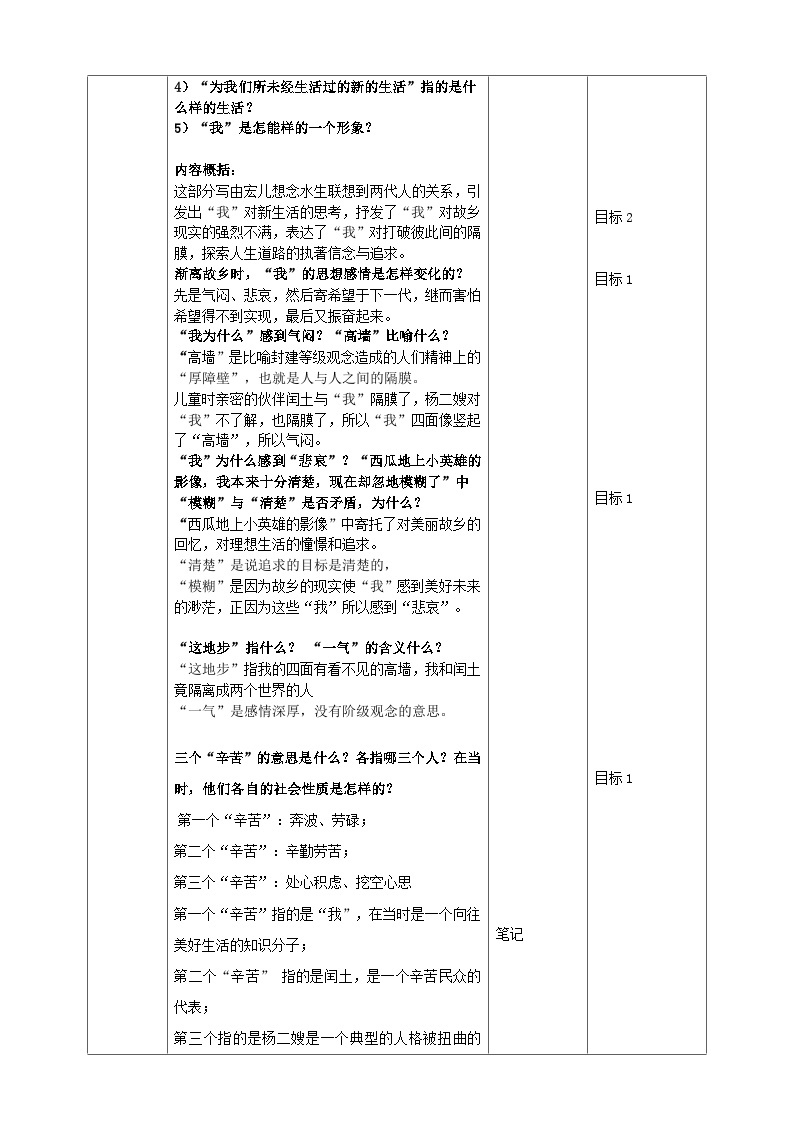 2023-2024 部编版语文九年级上册 15《故乡》第三课时课件+教案+学案02