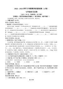 福建省漳州市2022-2023学年七年级下学期期末（A）语文试题