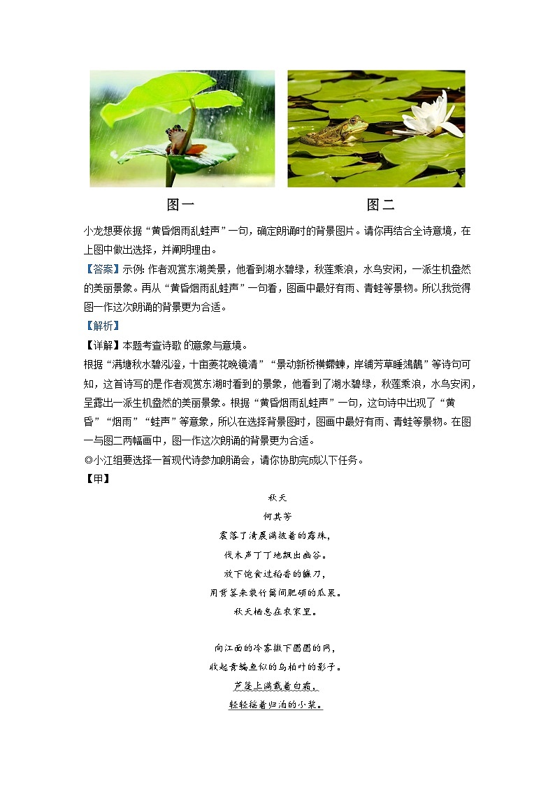 浙江省温州市龙港市2022-2023学年九年级上学期期中语文试题(解析版)第3页