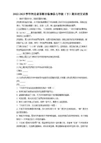 2022-2023学年河北省邯郸市临漳县七年级（下）期末语文试卷（含答案解析）