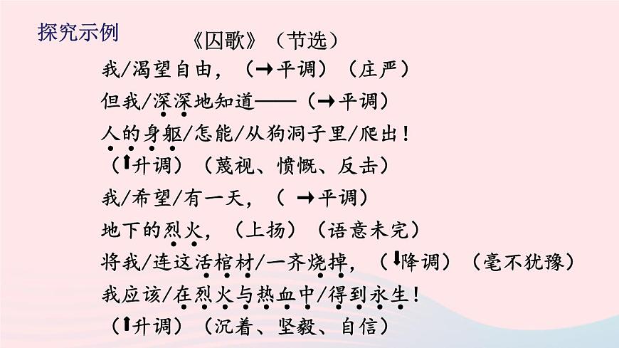 2023九年級(jí)語(yǔ)文上冊(cè)第一單元任務(wù)二詩(shī)歌朗誦考點(diǎn)精講課件新人教版第5頁(yè)