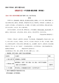 《醉翁亭记》中考真题+模拟原题（原卷版）2024中考语文课内文言文专项