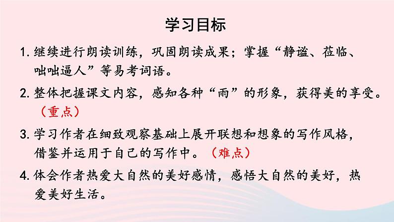 2023七年级语文上册第一单元3雨的四季考点精讲课件新人教版第3页