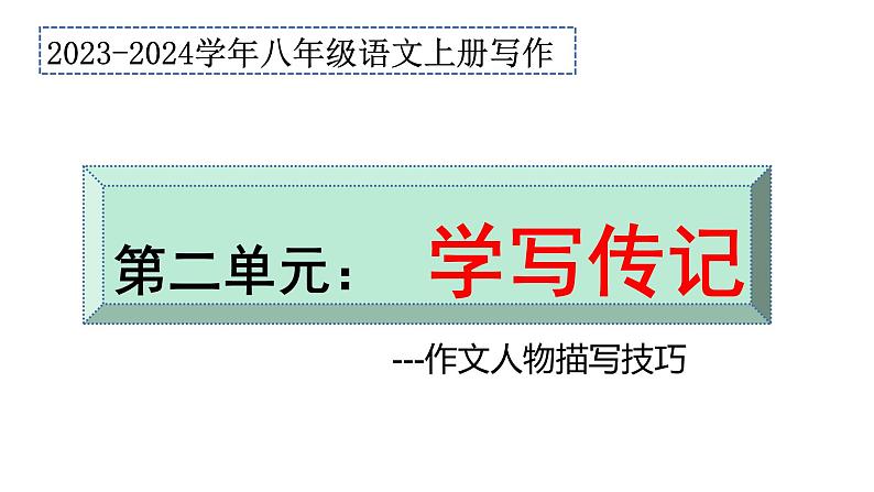 第二单元 学写传记+人物描写技巧 八年级语文上册单元同步作文 2023-2024学年统编版课件PPT第2页