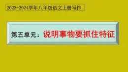 第五单元写作 说明事物要抓住特征+作文开头技巧指导 八年级语文上册单元同步作文 2023-2024学年统编版课件PPT