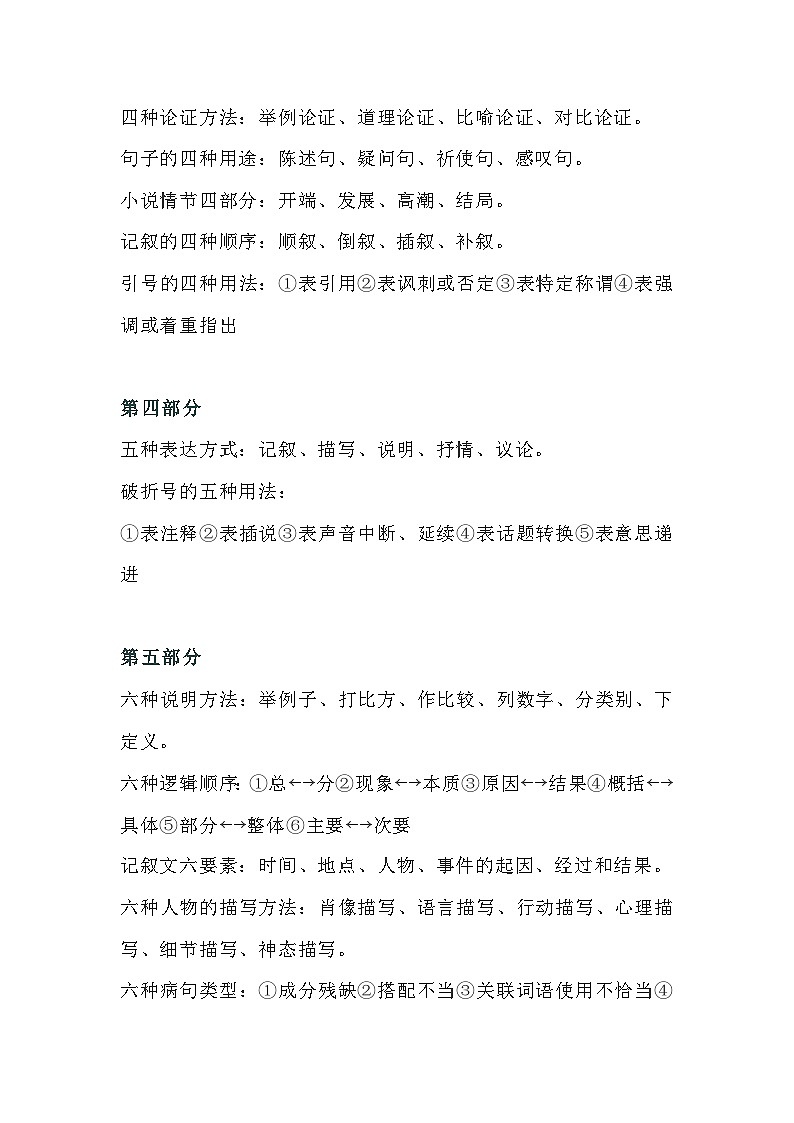 初中语文文学常识阅读高分知识点第2页