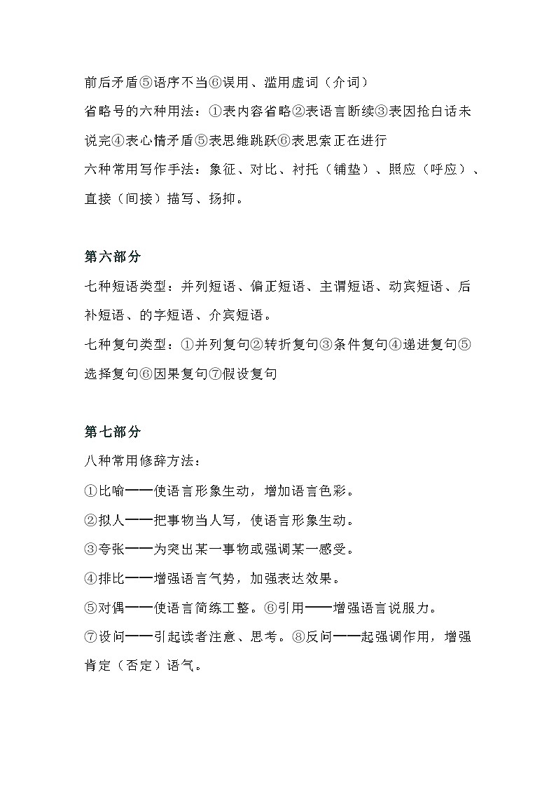 初中语文文学常识阅读高分知识点第3页
